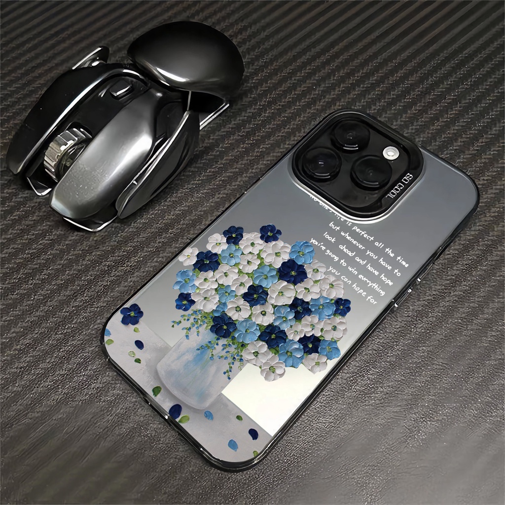 Ốp Điện Thoại imd in Hình Hoa Tím 2 Trong 1 Cho iphone 15promax 14 11 12 13 11promax xsmax xr x 8 7plus