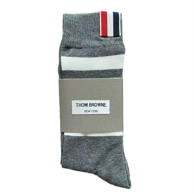Thom browne Vớ Bắp Chân Dài Qua Gối Vải cotton Nguyên Chất Xu Hướng Nổi Tiếng jk