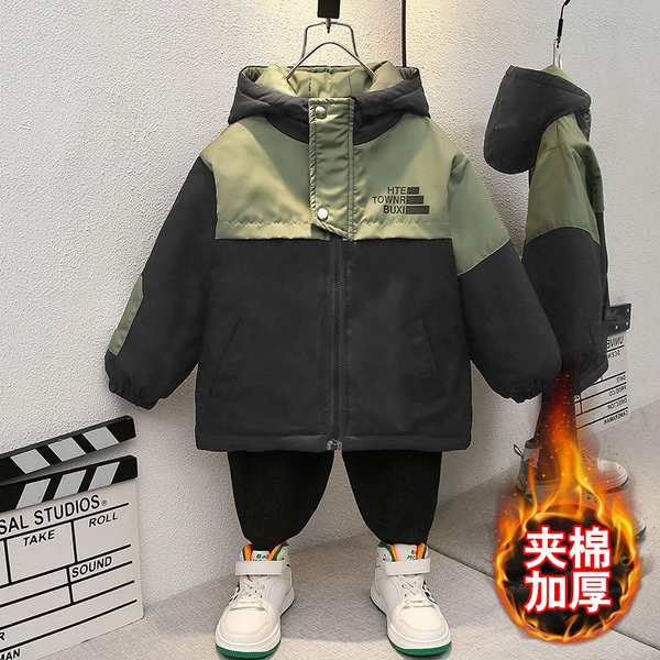 Quần áo mùa đông cho bé trai Barabara Áo khoác bông 2023 Áo khoác bông trẻ em mới