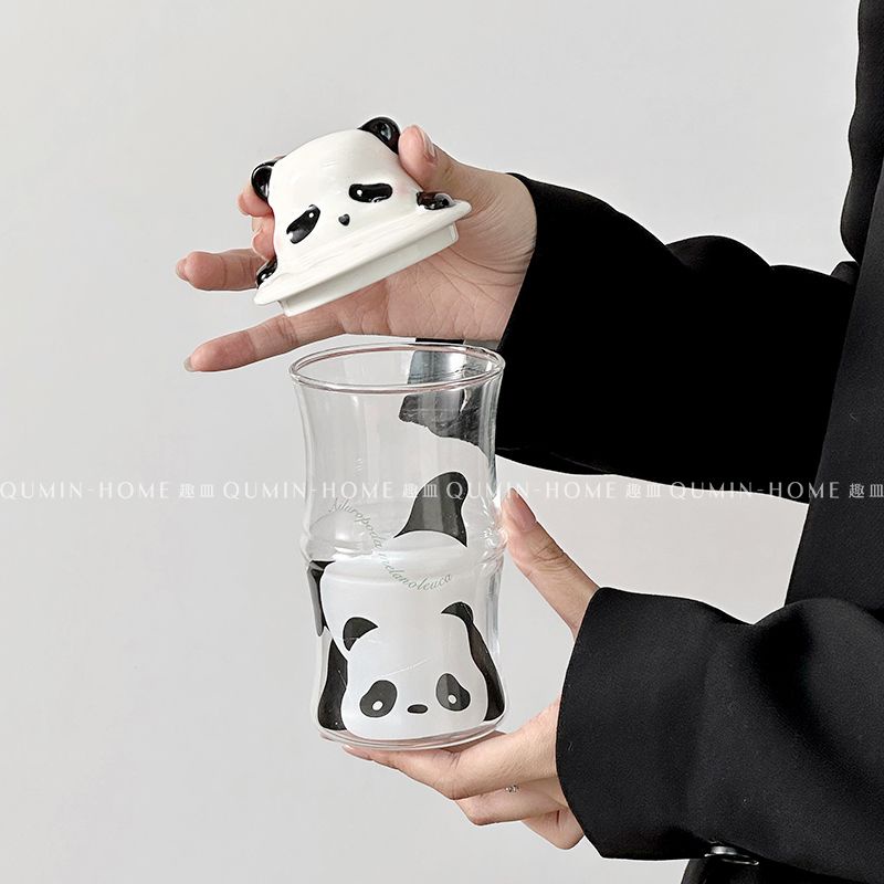 Ly Uống Nước Bằng Tre Họa Tiết Gấu Trúc Dễ Thương Kính