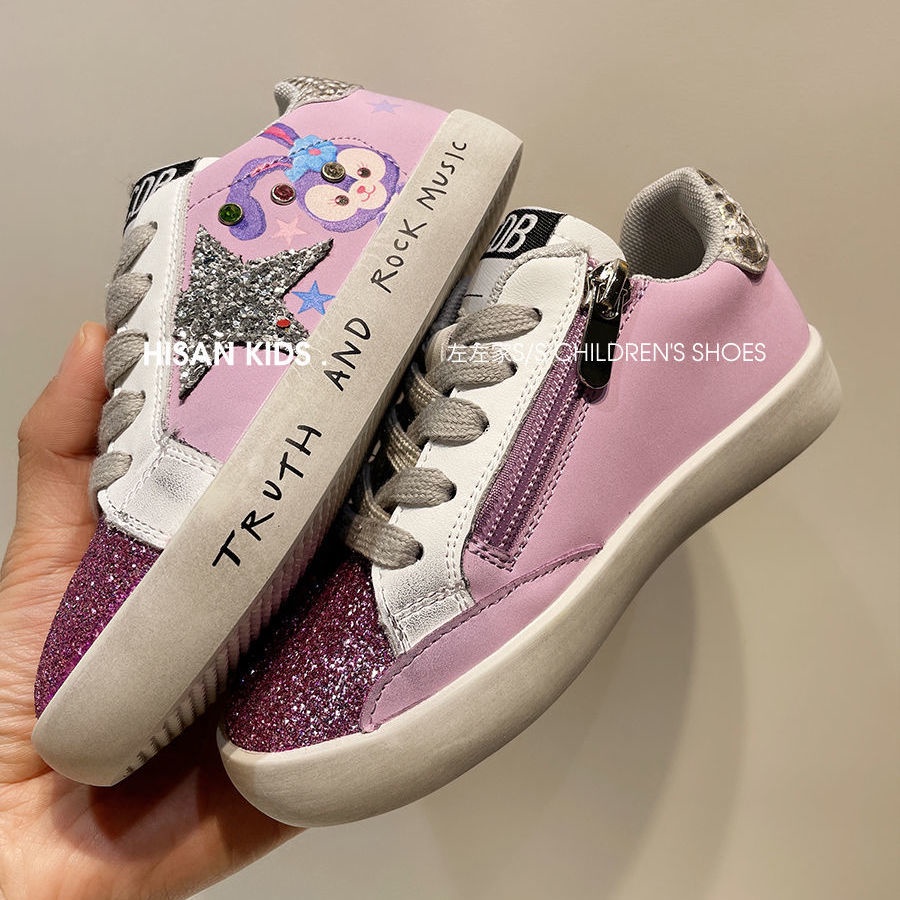 Giày Thể Thao Cổ Thấp Màu Tím Thời Trang Mới Cho Bé Gái