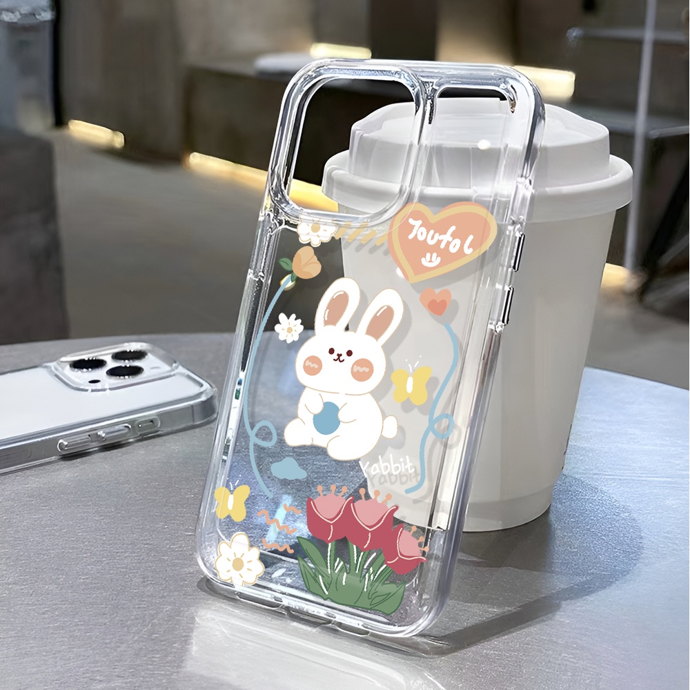 Ốp Điện Thoại Trong Suốt Chống Sốc In Hình Thỏ Cho iphone 15 pro max 11 14 13 12 7 8 plus x xr xsmax