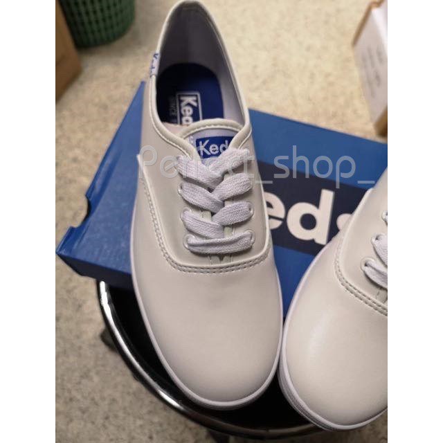 🎉PROMO🎉🍒💯  Keds  Giày Da Thật Màu Trắng Thời Trang Thường Ngày Cho Nữ