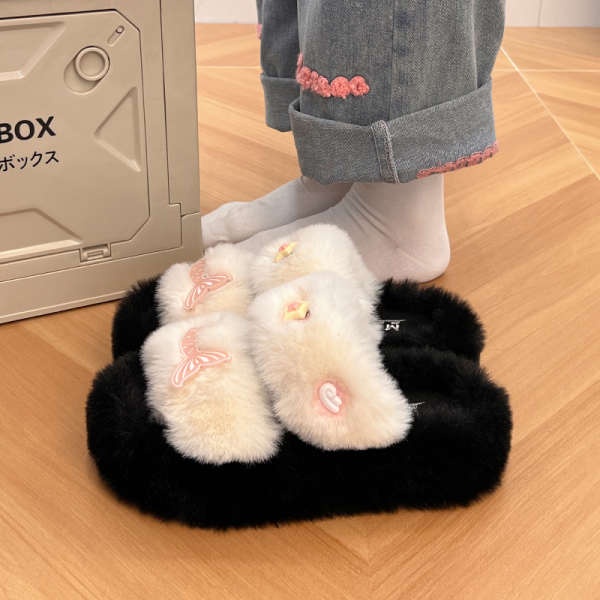 Dép Lông Đế Dày Kiểu Đuôi Cá Phối Dễ Thương Thời Trang 2023