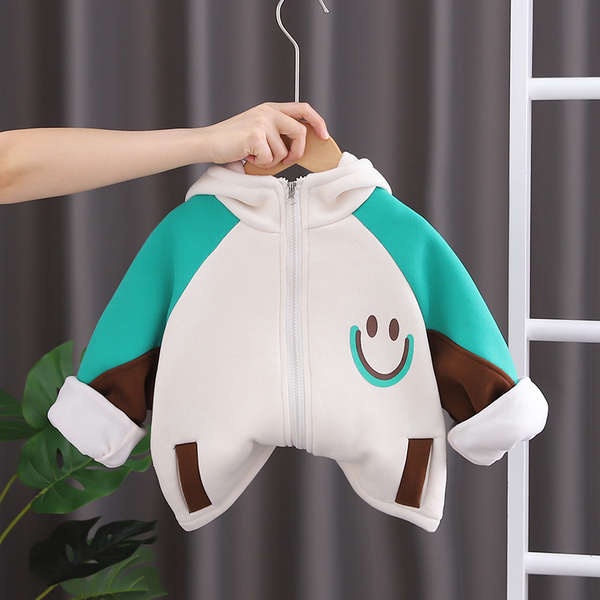 Ballabara Clear Boy Plus Plush Jacket 2022 Em bé mới vô lại đẹp trai mùa đông áo bông trẻ em dày bông