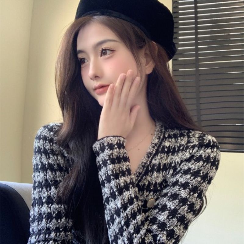 Set Áo Khoác Len Dài Tay + Chân Váy Ôm Hông Thời Trang Dành Cho Nữ