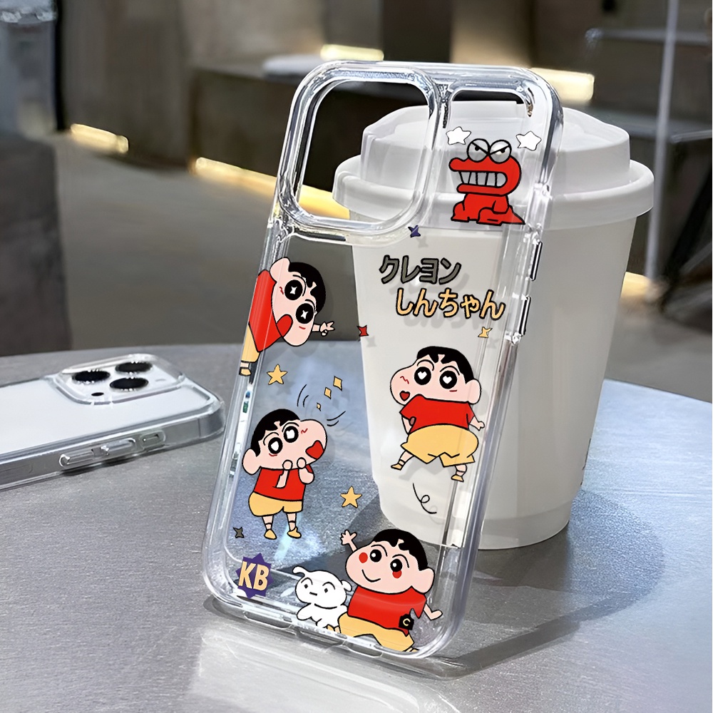 Ốp Điện Thoại Tpu Trong Suốt Chống Sốc In Hình Cậu Bé Bút Chì shin Cho iphone 15 pro max 11 14 13 12 7 8 plus x xr xsmax