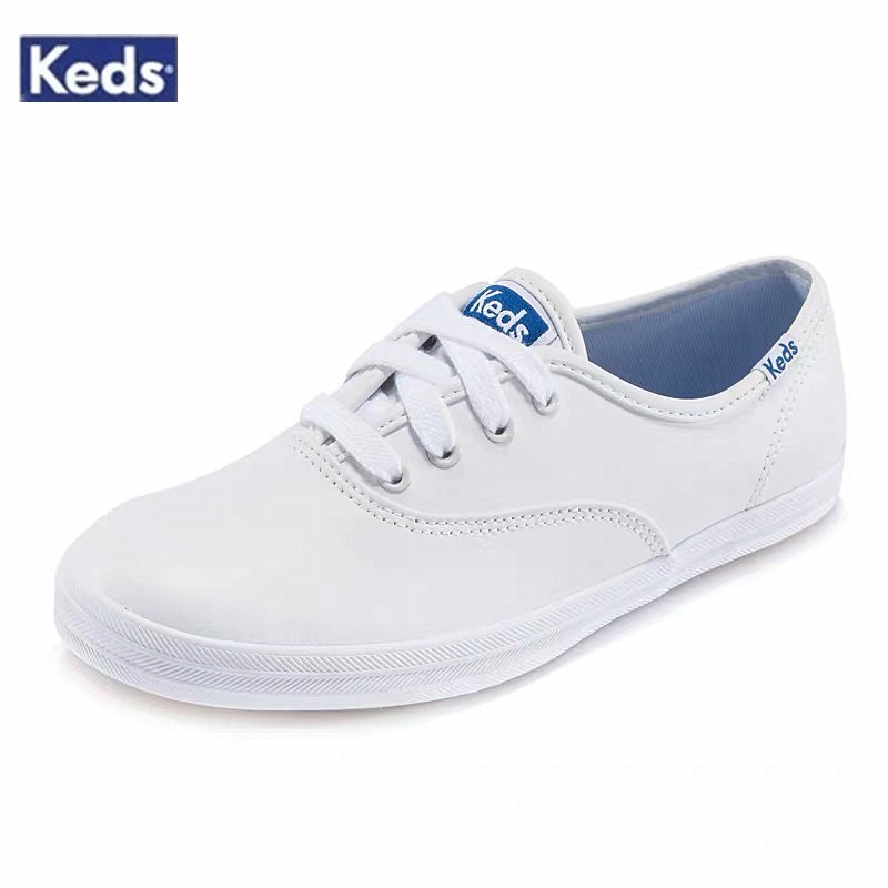 🎉PROMO🎉🍒💯  Keds  Giày Da Thật Màu Trắng Thời Trang Thường Ngày Cho Nữ