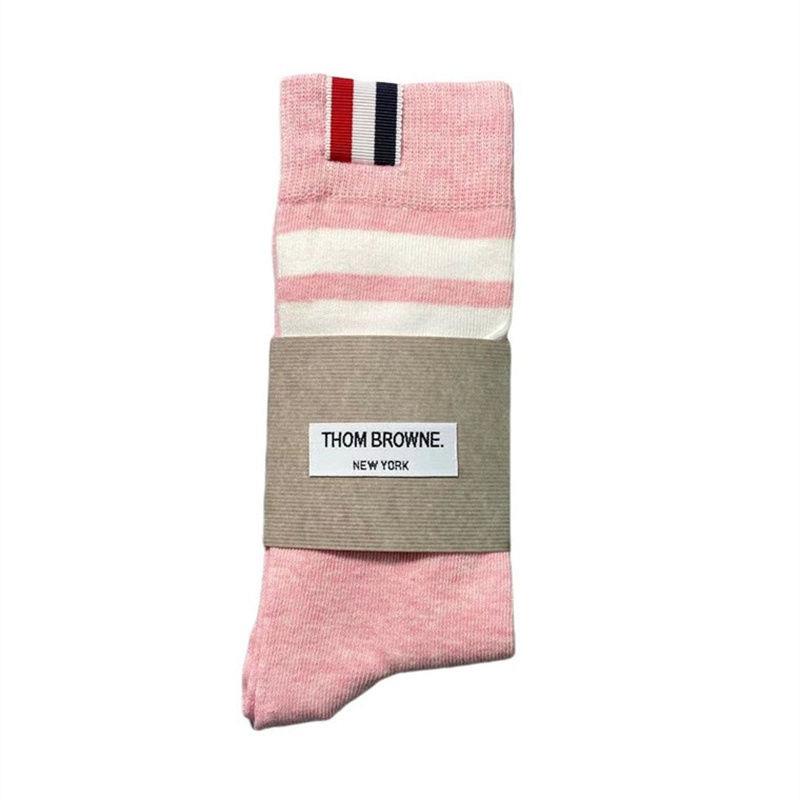 Thom browne Vớ Bắp Chân Dài Qua Gối Vải cotton Nguyên Chất Xu Hướng Nổi Tiếng jk