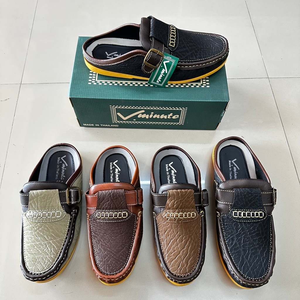Giày hở mũi họa tiết voi V.minute Mã 414 Size 38-45 Giày phong cách Moccasin nam (Moccasin) Công việ