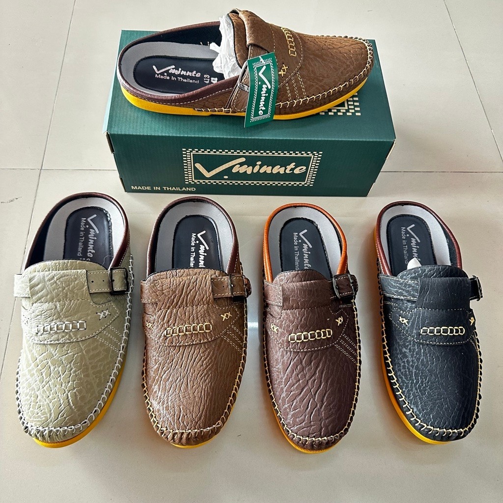 Giày hở mũi họa tiết voi V.minute Mã 413 Có kích cỡ 38-45 Giày nam phong cách Moccasin (Moccasin) Ma