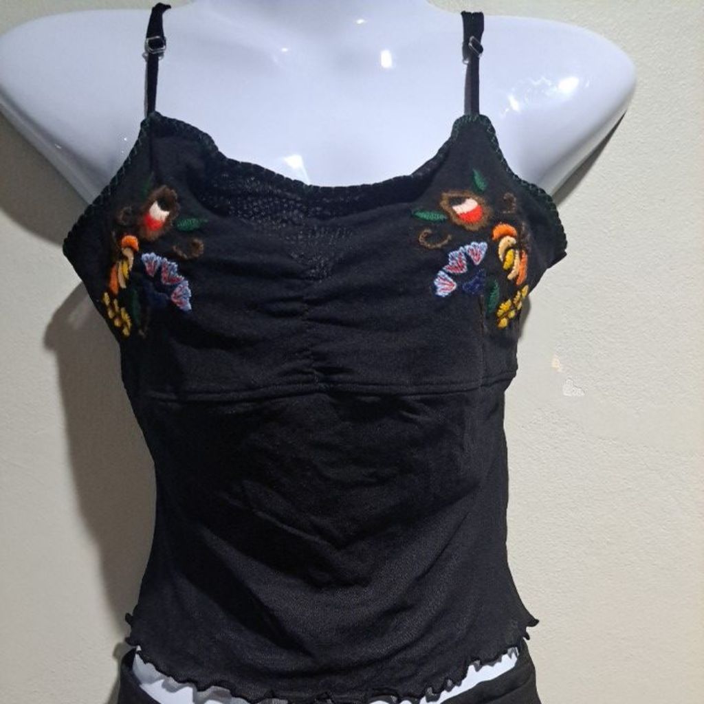 Áo hai dây xuyên thấu thêu Kookai Brand Size 1