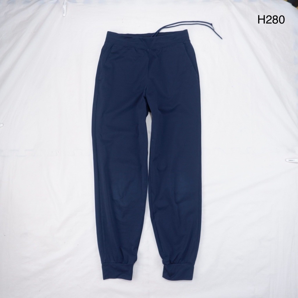 H280 Uniqlo AIRism Quần thể thao dài nữ màu xanh hải quân Size S eo 24-26 Hông 34 Chiều dài 36 inch