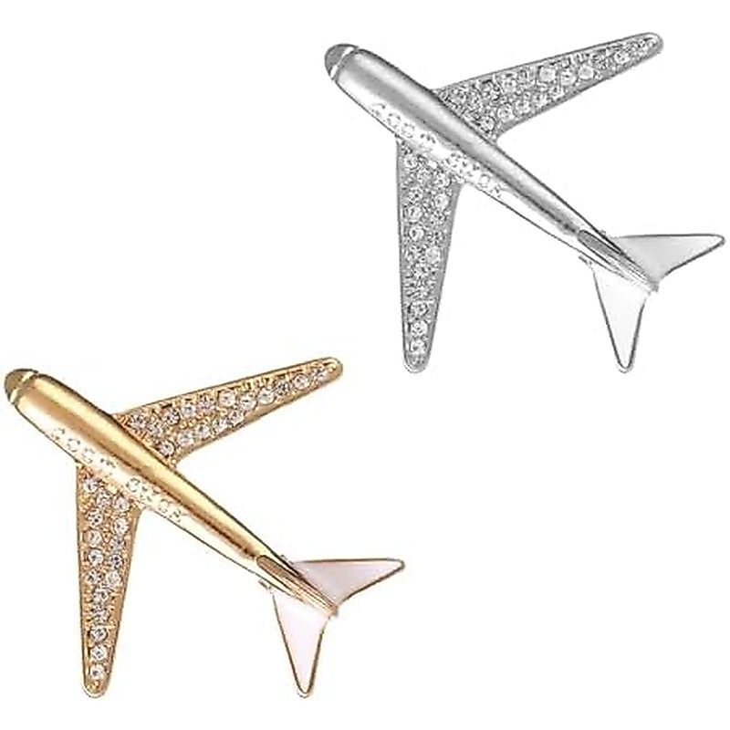 2 Chiếc Pin Máy Bay, Kim Cương Giả Máy Bay Men Ve Áo Pin, Máy Bay Buộc Chân Áo Len Khăn Nón Áo Phù H