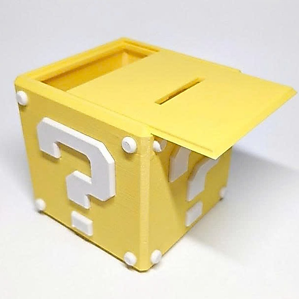Hộp Tiết Kiệm Tiền Mario Khối Chấm Hỏi Độc Lạ In 3D - Ống Heo Super Mario Mystery Block Quà Tặng Dec