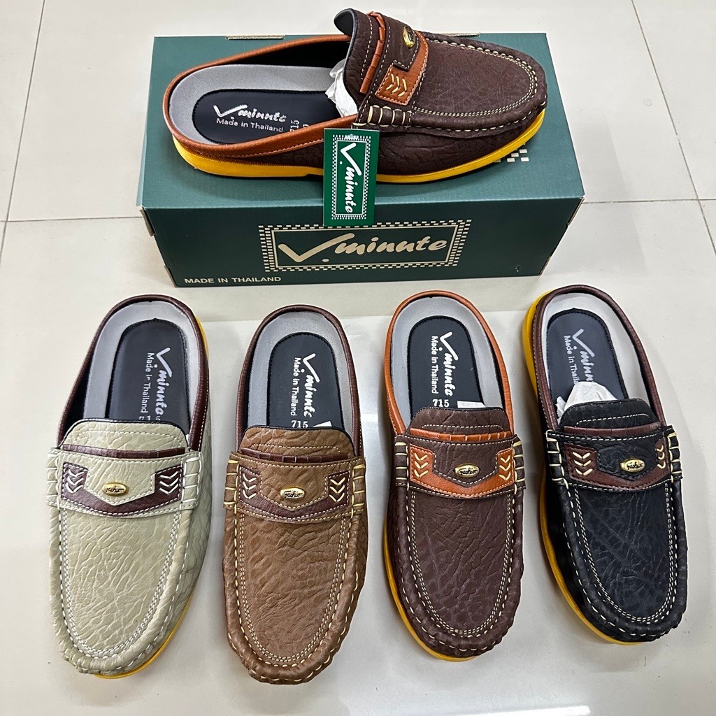 Giày hở mũi họa tiết voi V.minute Mã 715 Size 38-45 Giày phong cách Moccasin nam (Moccasin) Công việ