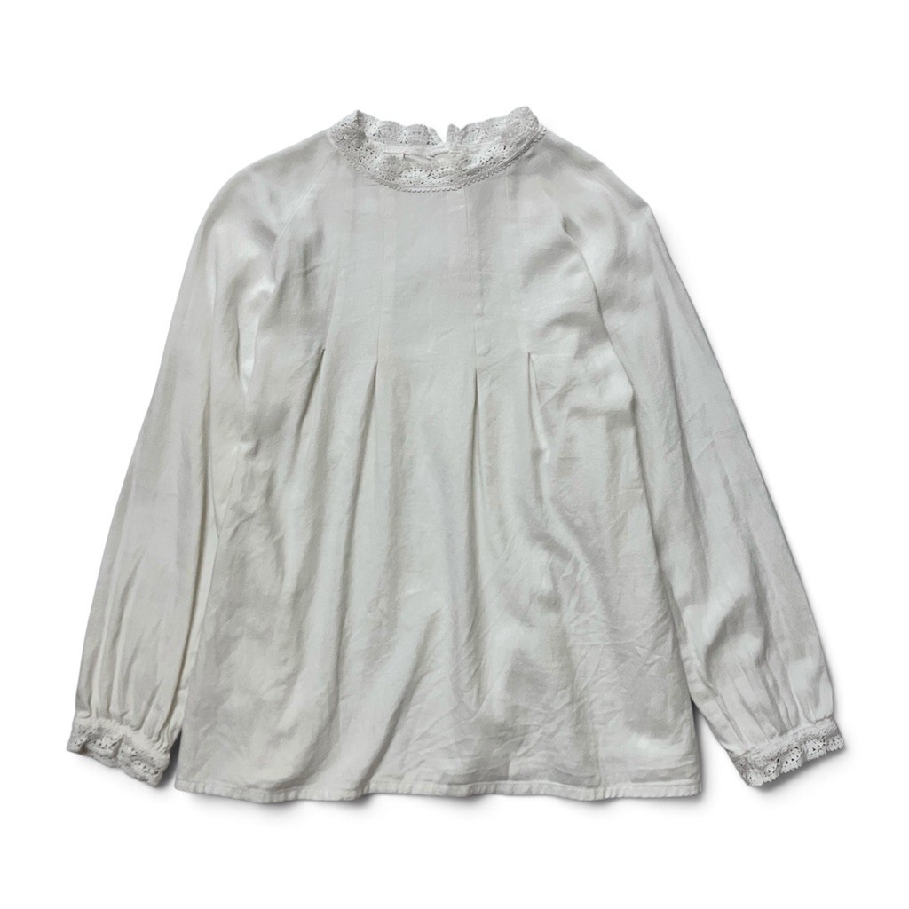 SAMANSA MOS2 Áo Cotton trắng trang trí ren