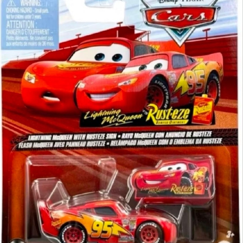 Lightning McQueen với biển hiệu Rusteze từ Disney Pixar Cars Phim hoạt hình được sản xuất bởi thương