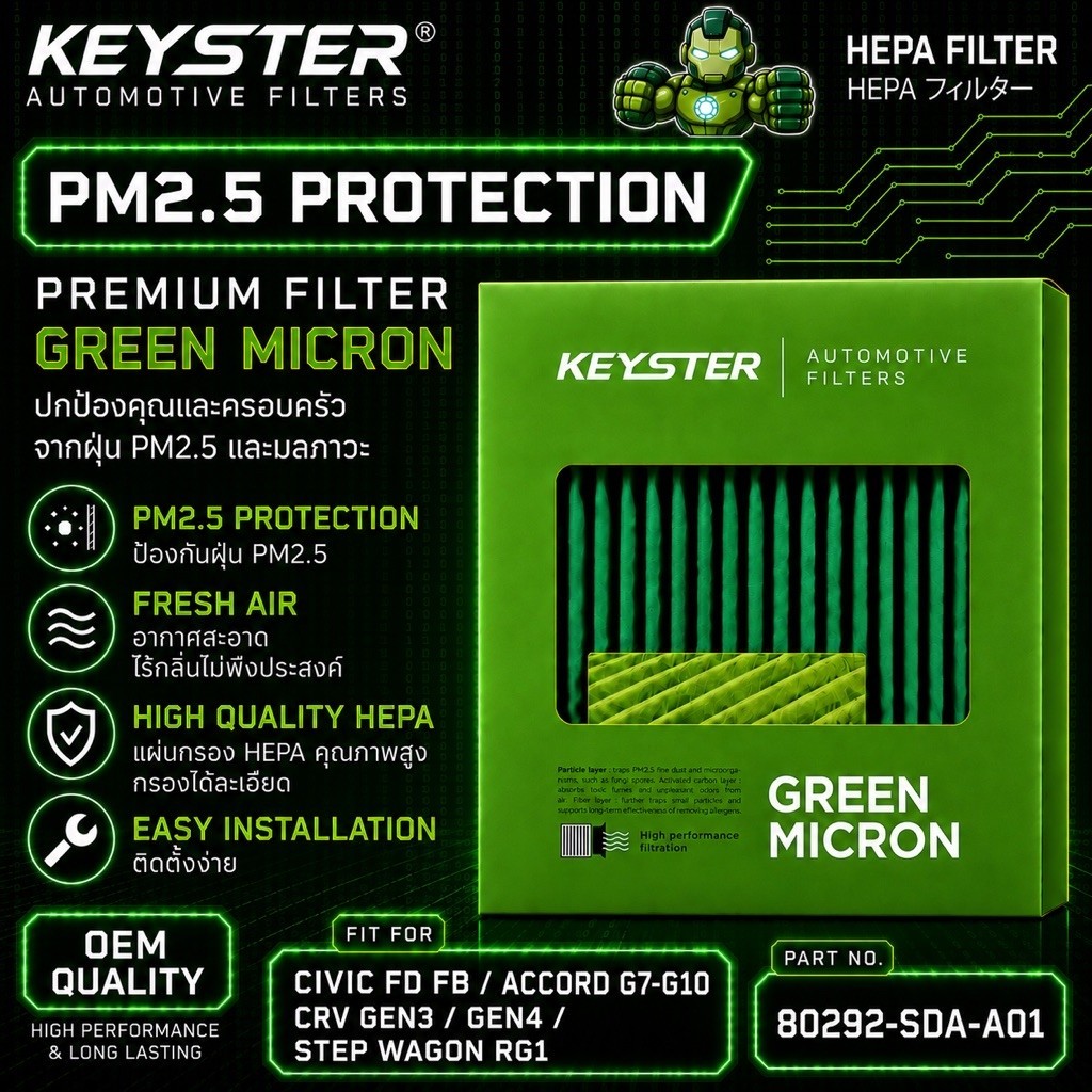 [Bảo vệ PM2.5] KEY-STER [G-SDA] Bộ lọc không khí CIVIC FD FB CRV G3 G4 ACCORD G7-G10 Thực sự có thể 