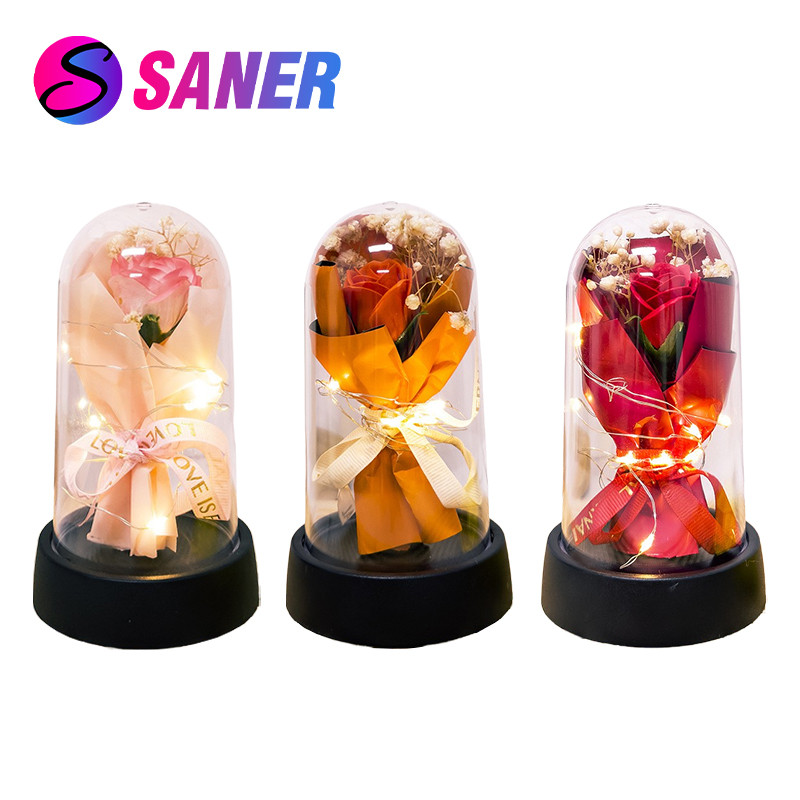 Bó Hoa Hồng Có Đèn Led Phát Sáng Hoa Vĩnh Cửu Xà Phòng Quà Tặng Sinh Nhật Cho Bạn Gái R2032