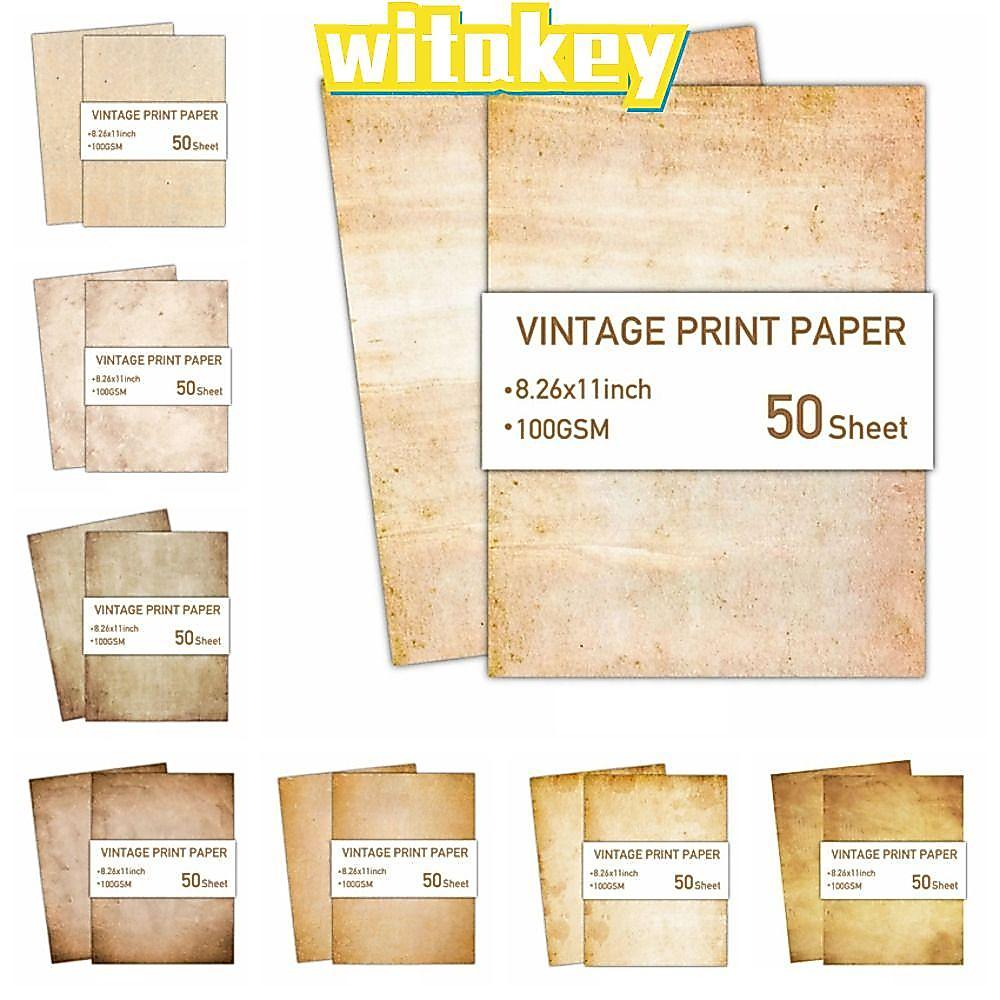 WITAKEY 50 Cái Giấy Chữ, Giấy Viết A4 Hai Mặt Kích Thước A4, Cổ Điển 50 Tờ Chất Liệu Giấy Viết Chữ V