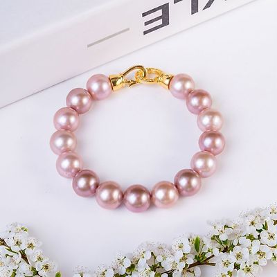 Vòng Tay Ngọc Trai Hồng Edison 11-12ly Có Vân Nhẹ - Ngọc Trai Trường Thịnh