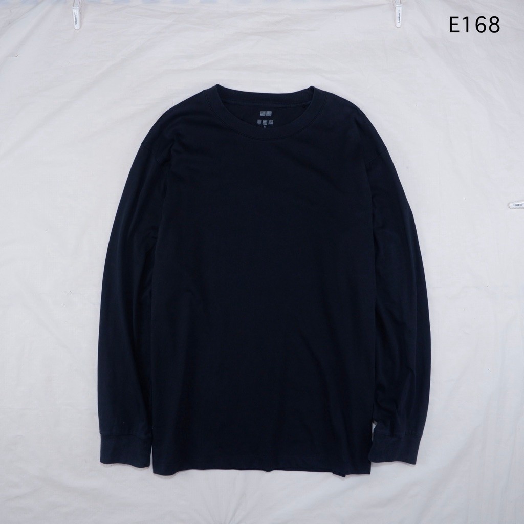 E168 Áo thun nam dài tay Uniqlo AIRism Uv Protection Arizona Fabric Size Đen XL Inch