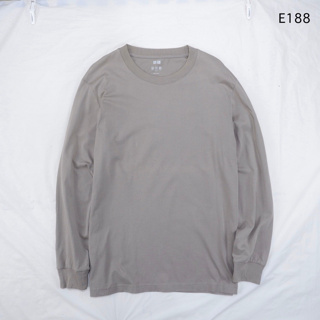 Áo thun nam dài tay E188 Uniqlo AIRism Uv Protection Arizona Fabric Size L Inch