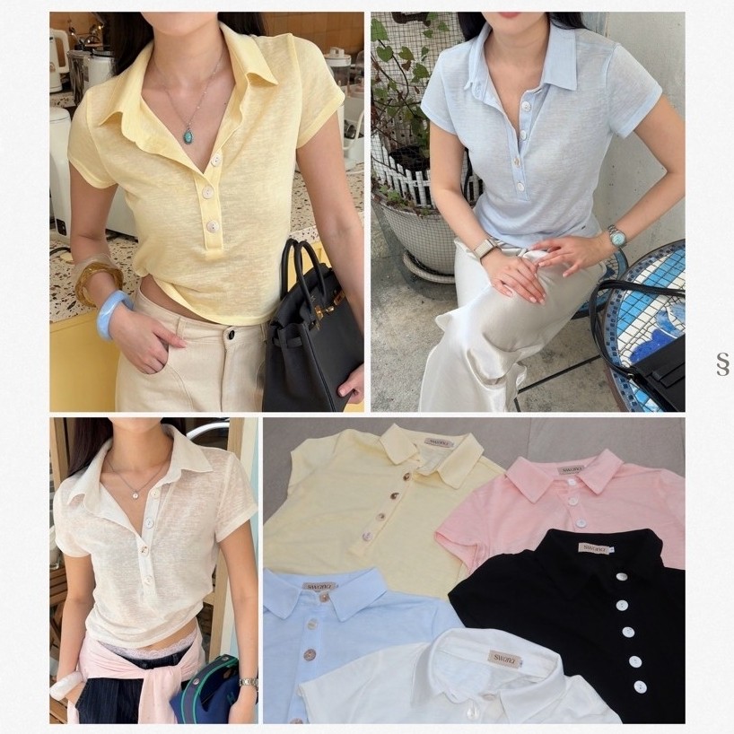 Swana.ss-Lucas daily pastel polo (Lu-Cus) XS-XL Just A Shirt shortsleeve