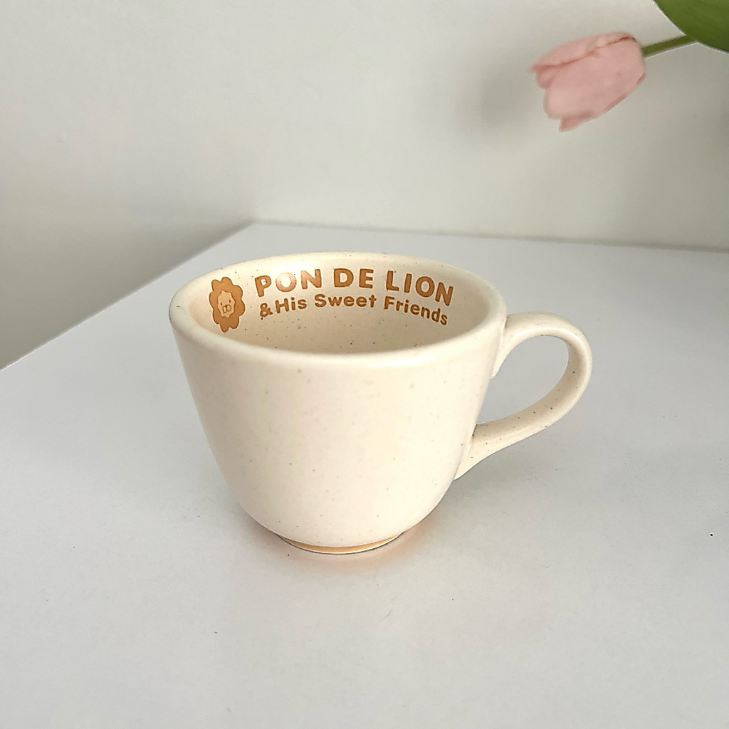 | Gốm Nhật 2hand | Ly quai men tiêu sư tử mister donut 9x7cm