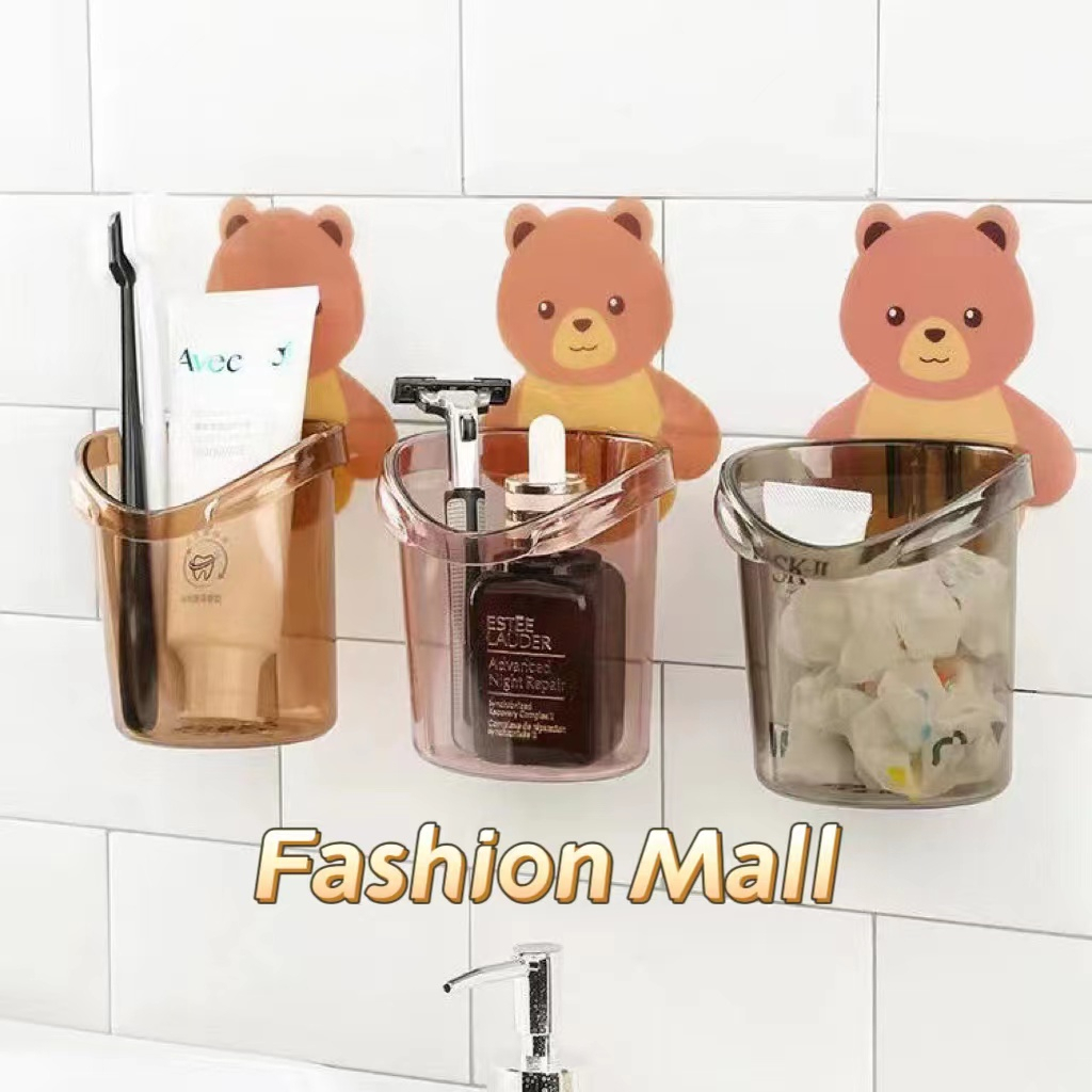 FM100 Giá Đỡ Bàn Chải Đánh Răng Gấu Nhỏ Kem Đánh Răng Treo Tường Kệ Phòng Tắm Vệ Sinh Hộp Bảo Quản