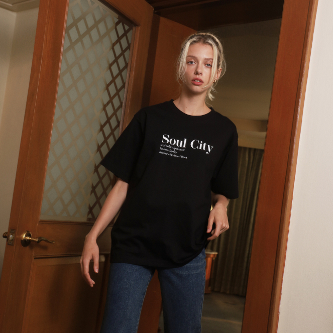 Áo thun ngoại cỡ Rool-Oversize Soul City cổ tròn