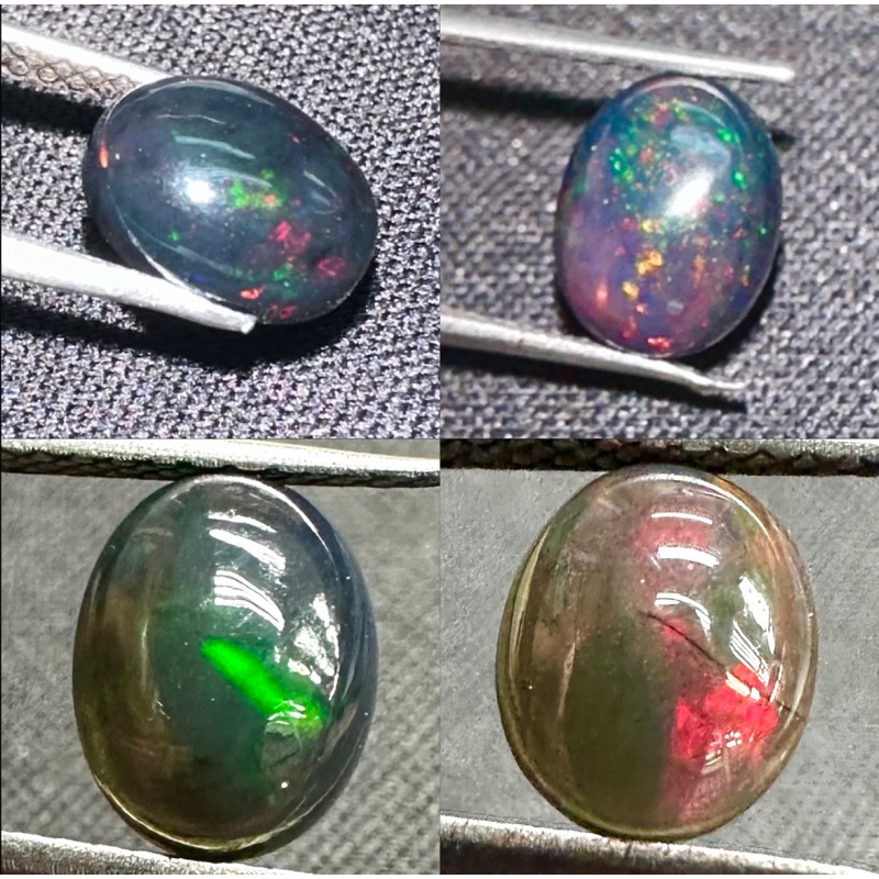 Đá tự nhiên opal đen Ethiopia hình bầu dục 1 đá quý