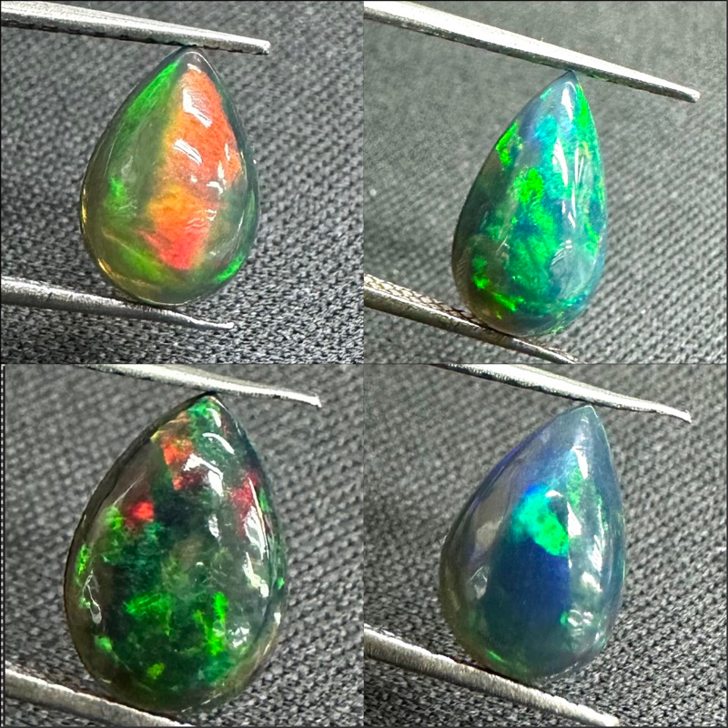 Quả lê opal đen Ethiopia hình 1 đá quý tự nhiên