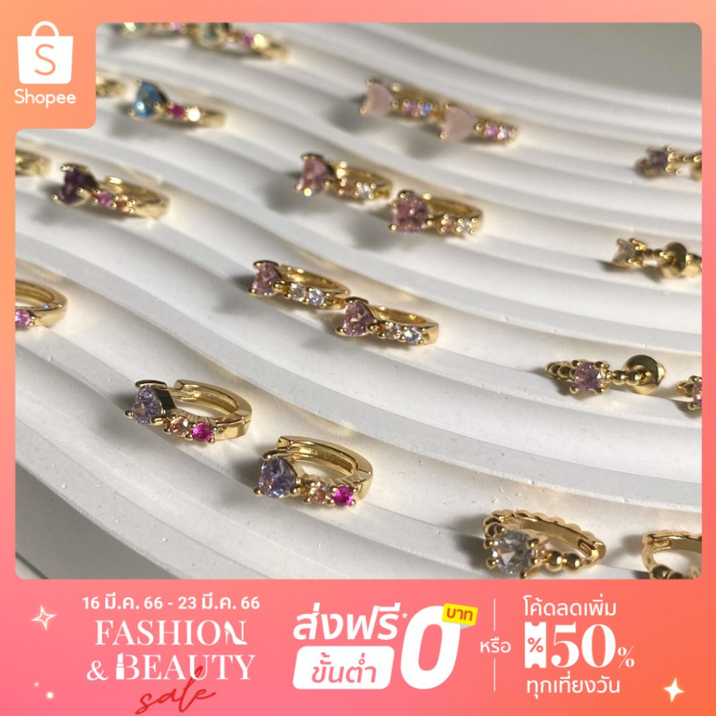 HÀNG HOT Bông tai mạ vàng 18K Đá quý / CZ Kim cương lớp AAA + Không bong tróc Không màu đen Bền