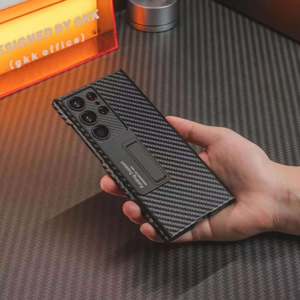 S23 Ultra Case Stand Leather PU có