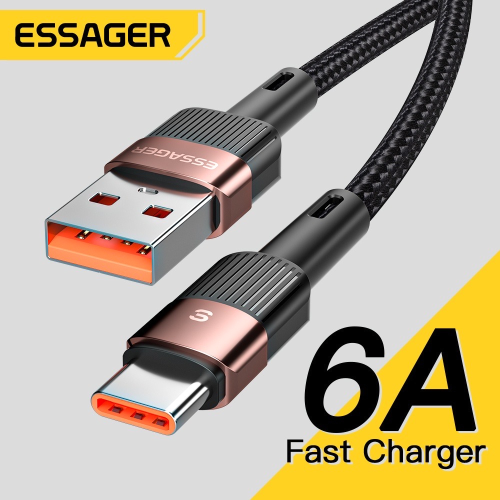 Essager 6A 66W USB Type C Cáp Sạc Nhanh Cho Samsung Xiaomi Express Giao Hàng 1-2 Ngày A02