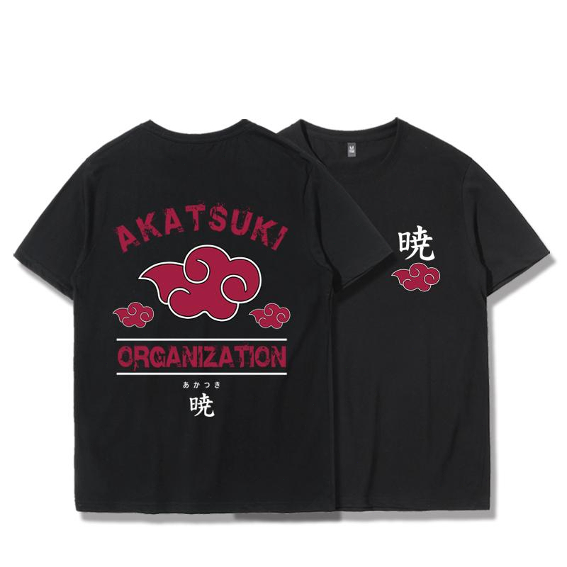Áo thun Cotton ngắn tay Naruto Akatsuki Logo Anime