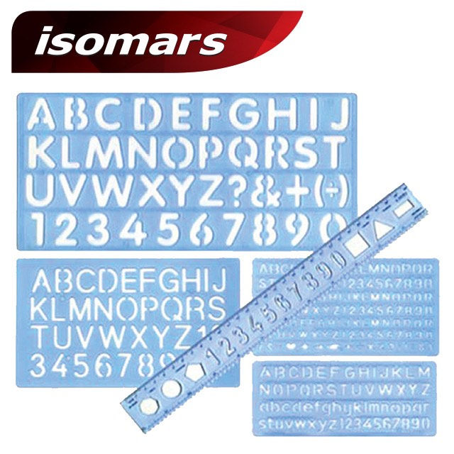 ISOMARS ABC Đĩa 5 Miếng (LETTERING STENCIL 5) 1 Bộ
