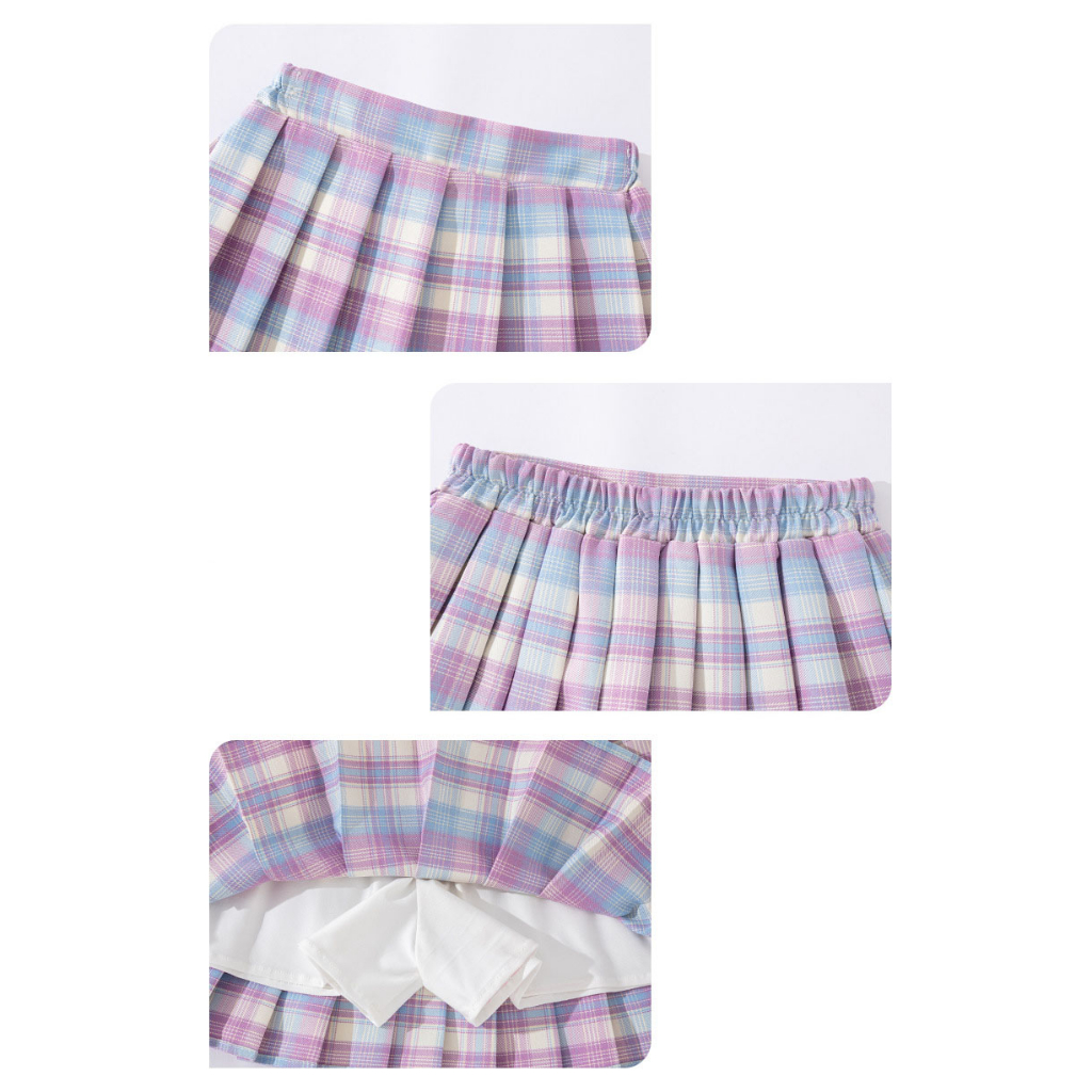 Chân Váy Xếp Ly Lưng Cao Phong Cách Nhật Bản Thời Trang Mùa Hè Cho Bé Gái