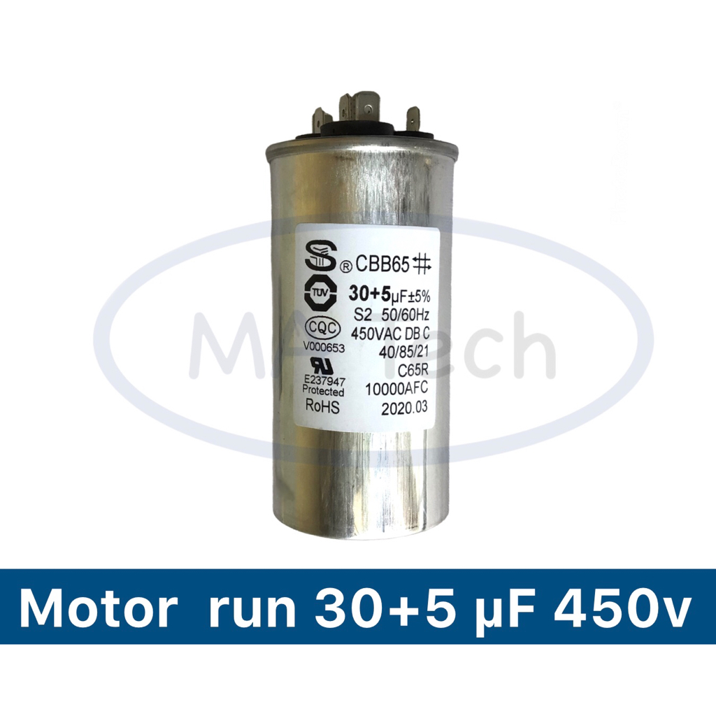 Tụ điện 30 + 5uf 450v 30 + 5uf 450v (30 + 5) uf / 450v Motor run Air 1 Cái (Cái)