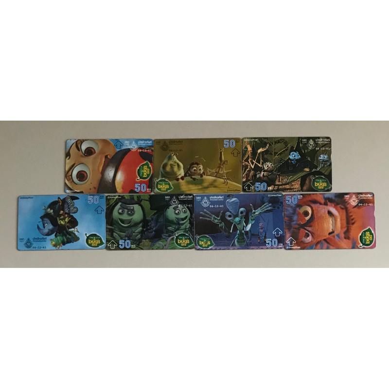 Thẻ Top-Up From Thit Movie Pattern A Bug 's Life Collectibles Rare Items (1 Bộ Có 7 Thẻ)