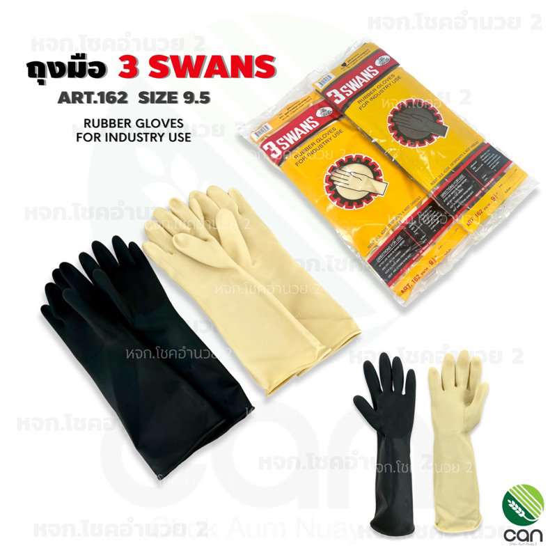 Găng Tay Cao Su 3 SWANS Thương Hiệu Dày Model Size 9.5 162