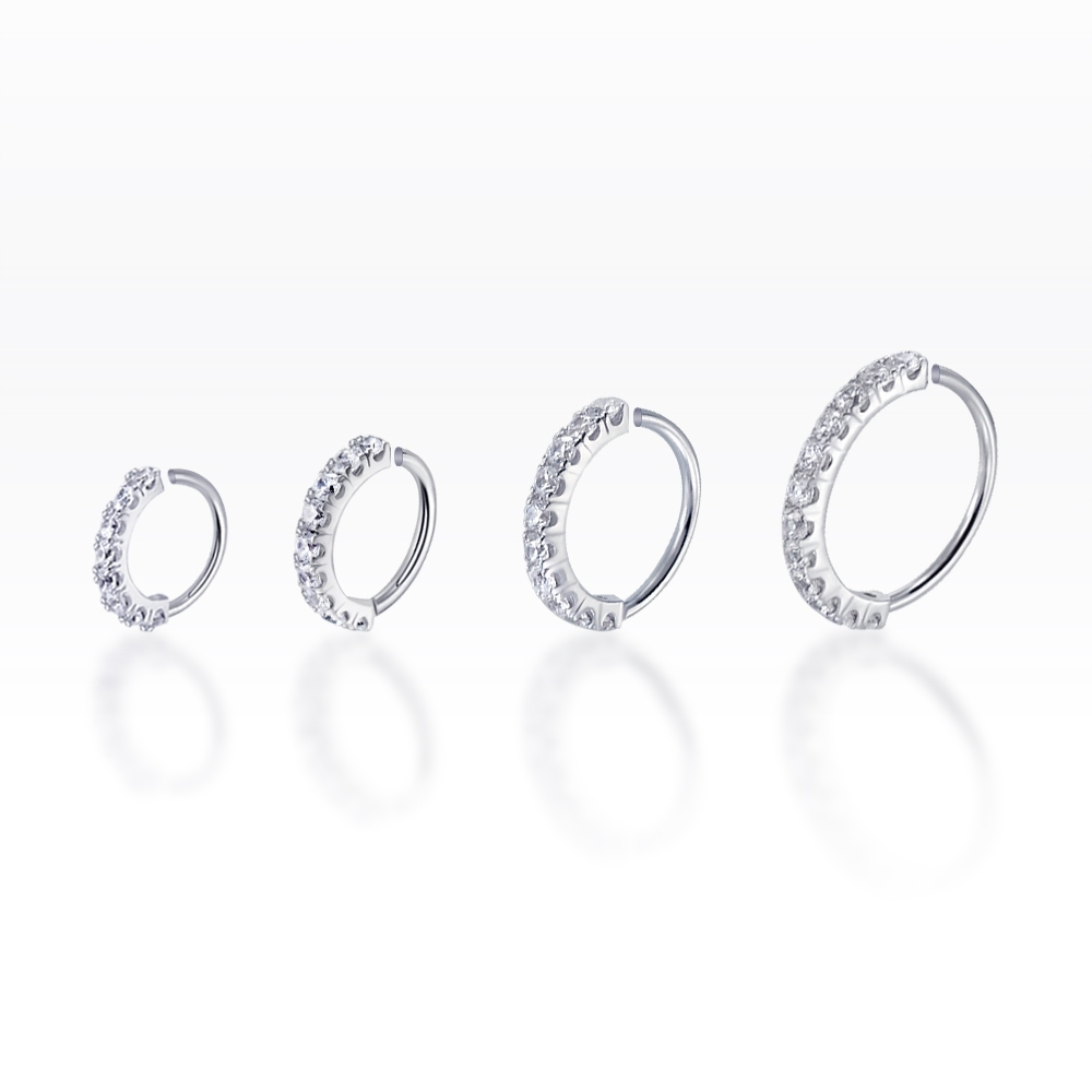 Piercingroom của Jay Eternity CZ Nose Ring Diamond Real Silver