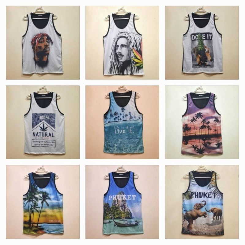 Tupac Bobmarley Ice Age Natural Beach Elephant Mesh Tank Top