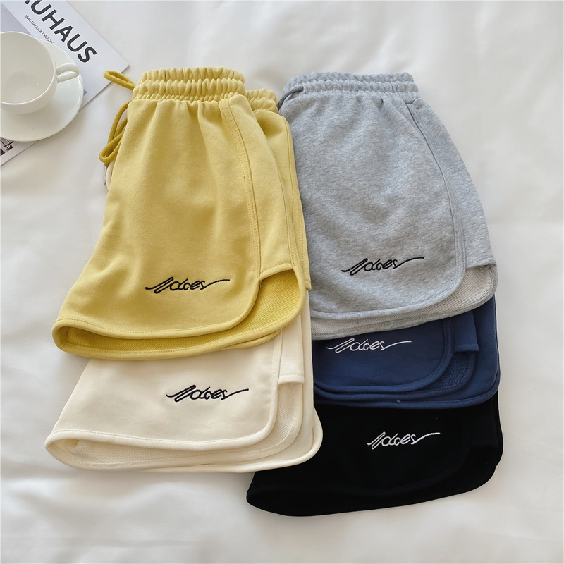 NINGFASHION Quần Short Eo Co Giãn Nữ Thêu Phong Cách Nước Ngoài Quần Model K666