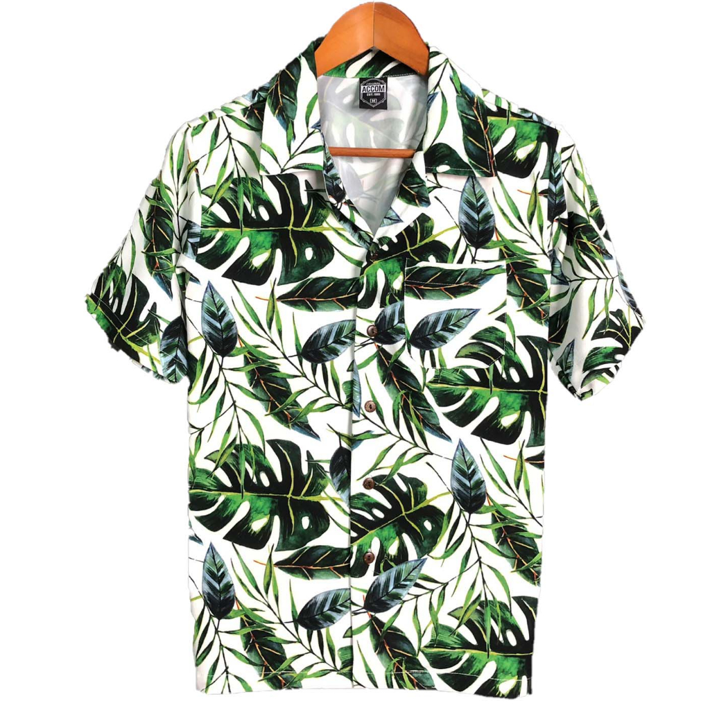 Không Nếp Nhăn Không Cần Nóng Để Sắt Áo Sơ Mi Hawaii Lụa Ý Chảy Vải H356