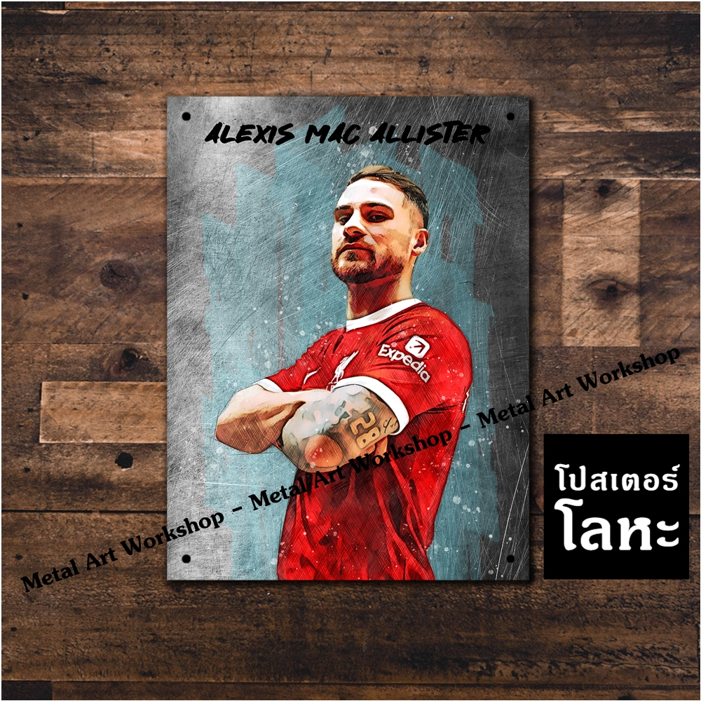 Dấu hiệu sắt Alexis Mac Allister Liverpool Poster Kim loại