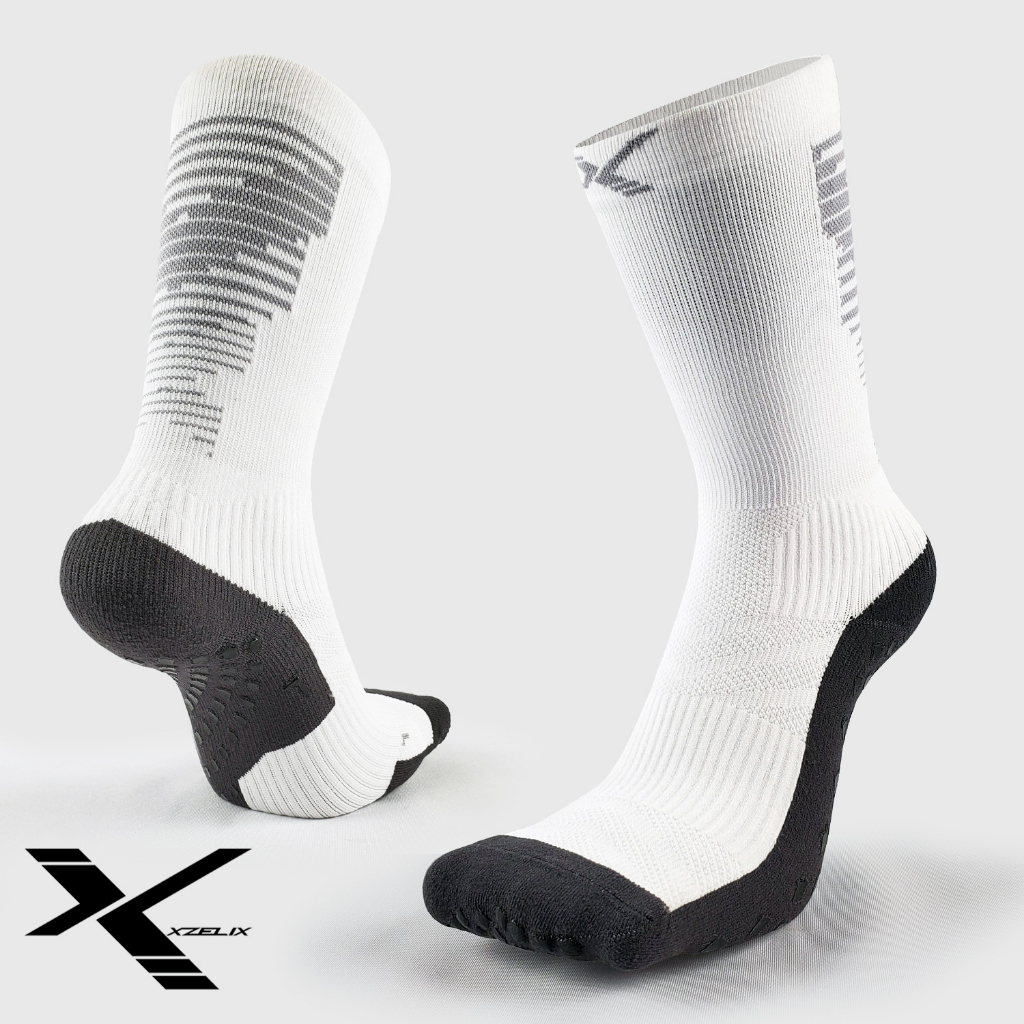 XZELIX | Xplosive GRIP-Performance Crew Sock Nửa bắp chân Tất chống trượt Nén cơ bắp để tập thể dục
