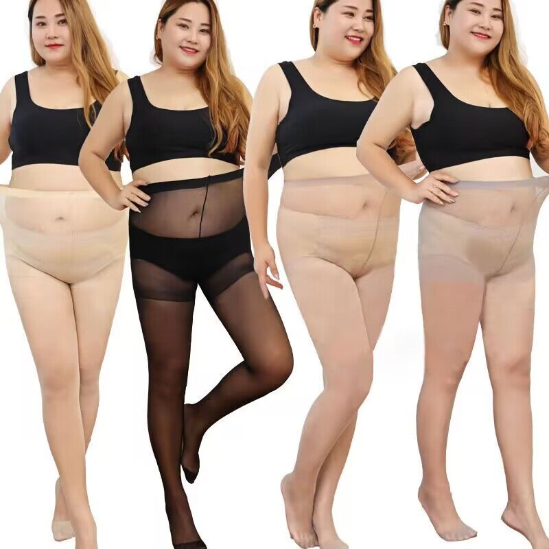 Cherilon Plus Size Vớ Dành Cho Người Béo Màu Thịt Đen Xám Mỏng Chặt Bền Thoải Mái Mặc Ngăn Ngừa Ma S